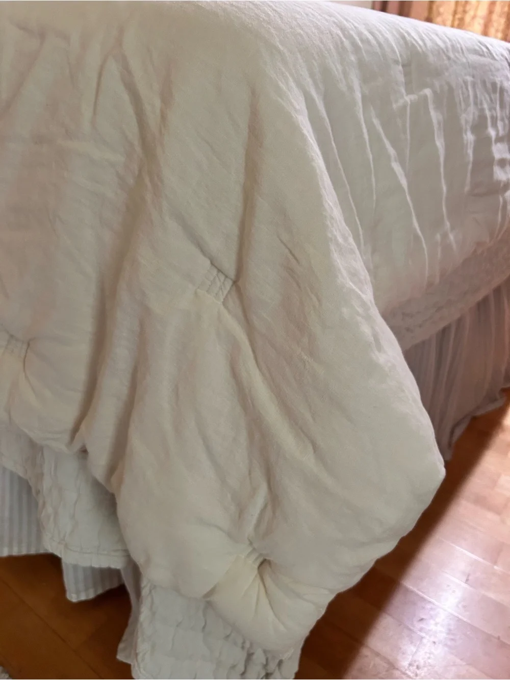 Eileen Fisher ~ King Size Cream-Ecru Linen Comforter*